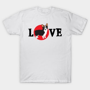 Love Corgi Tri Color Dog T-Shirt